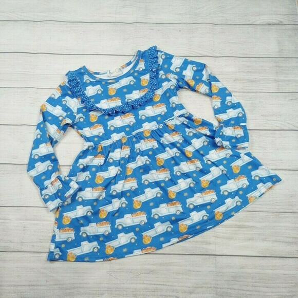 7/8 Two Can Fall Truck/Pumpkin Dress - Picture 1 of 7